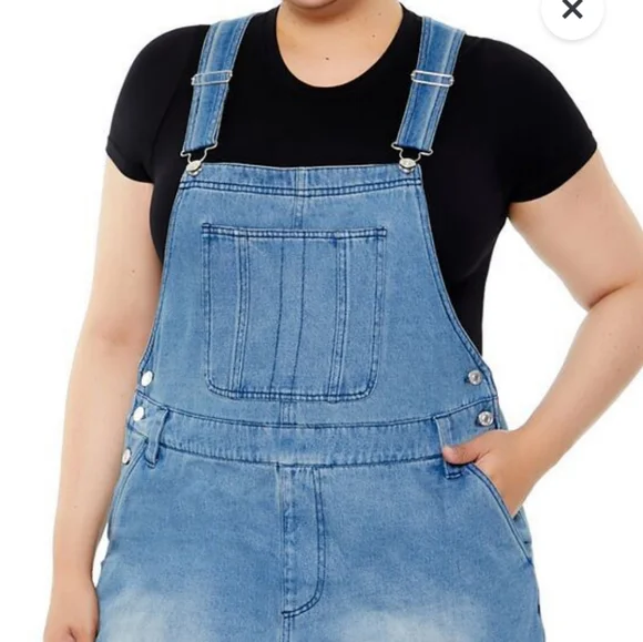 DENIM OVERALLS MEDIUM WASH SIZE 3X - Picture 2 of 14